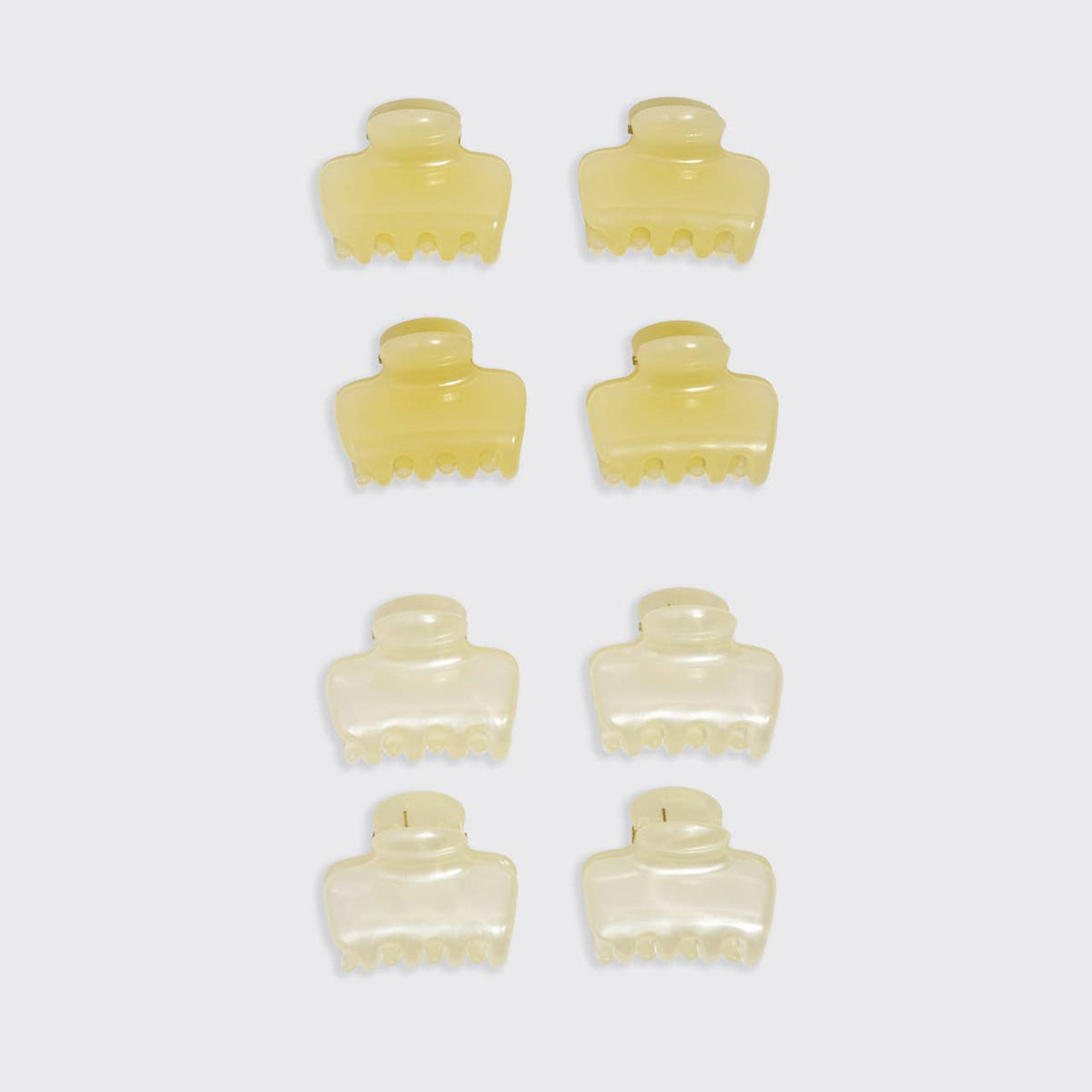 Mini Jelly Cloud Clips 8pc Set - Pearlized Cream & Butter Yellow