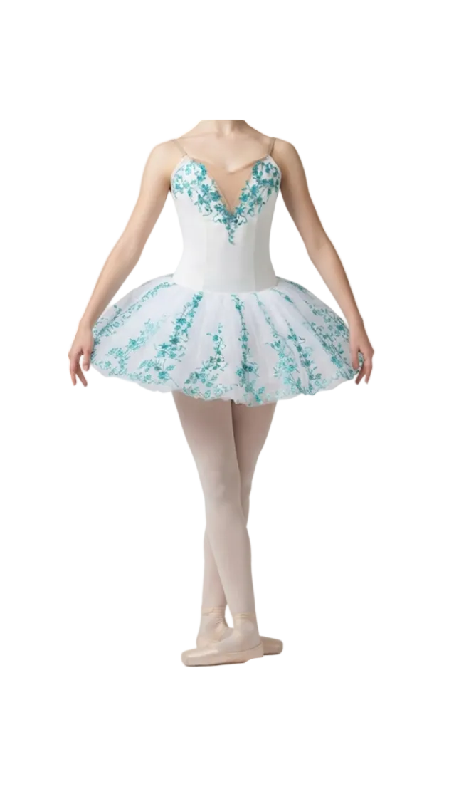 White and Teal Sparkle Tutu