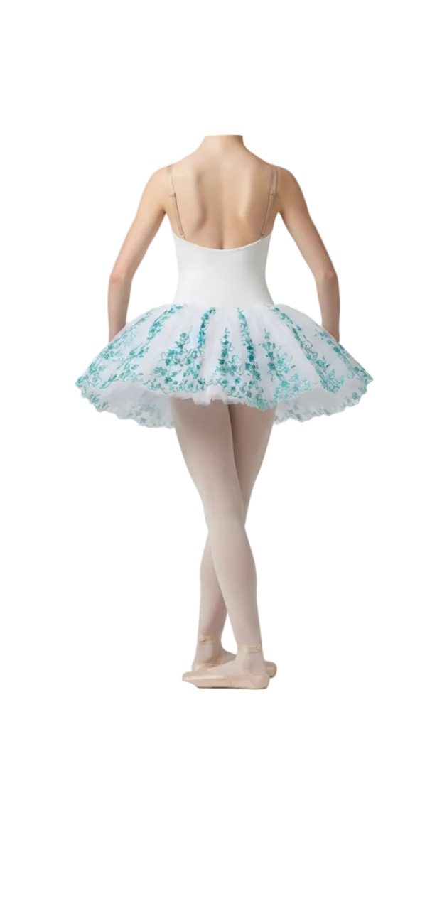 White and Teal Sparkle Tutu