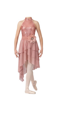 Pink Sequence Dress with Floral Accent - Weissman