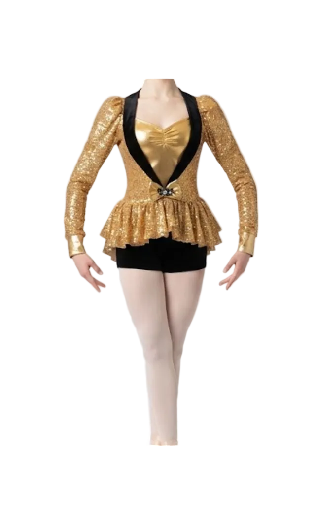 Gold and Black Jazz Unitard - A Wish Come True
