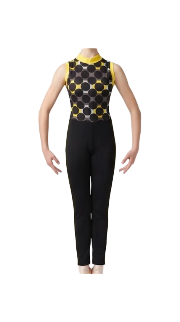 Black Pant Suit with Yellow Details - CamelDance
