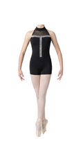 Black Unitard with Silver Detailing - CamelDance