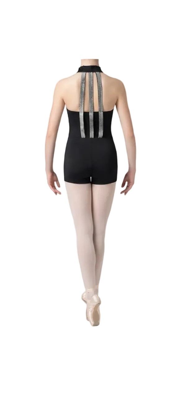 Black Unitard with Silver Detailing - CamelDance