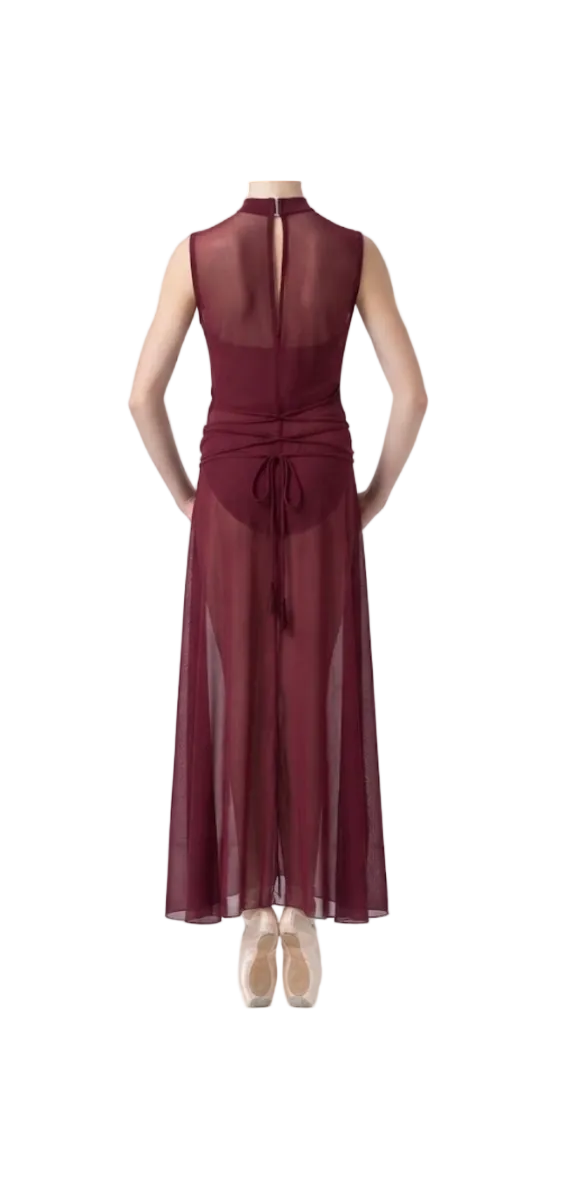 Burgundy Mesh Dress  - Leotard not Included