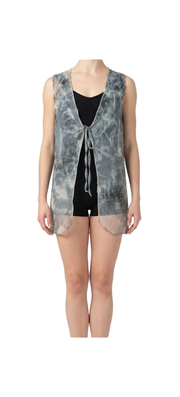 Black Unitard with Grey Sheer Overlay