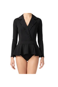 Black Leotard with Skirt and Collar - Weissman