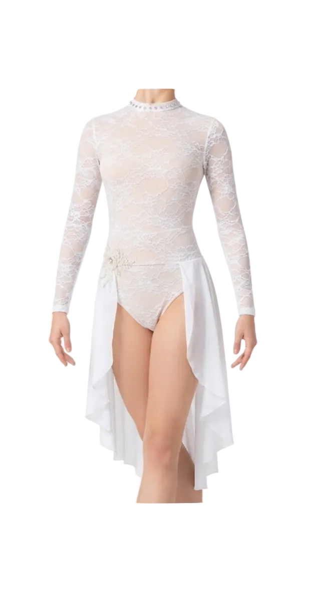 White Lyrical Leo with 3/4 Skirt - Knights