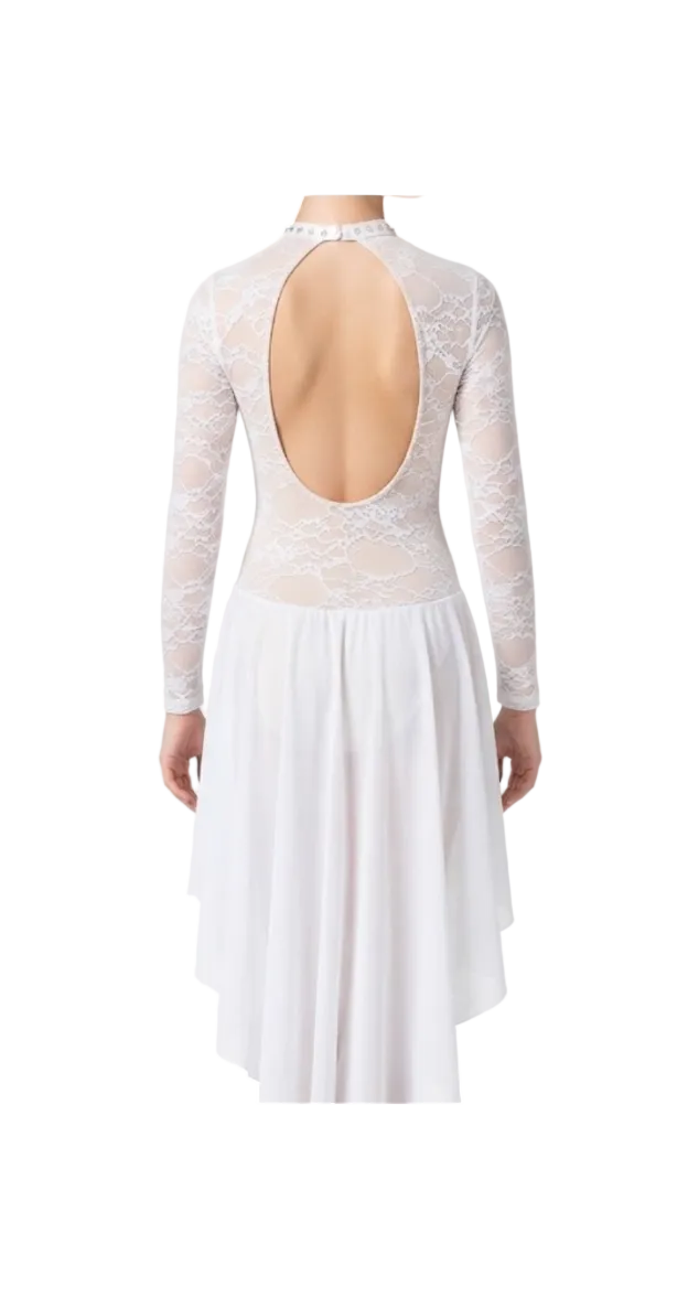 White Lyrical Leo with 3/4 Skirt - Knights