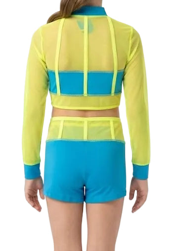 Neon Yellow/Green and Blue - Handmade