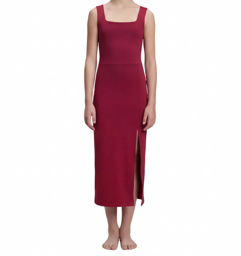 Red Dress with Open Back - Handmade