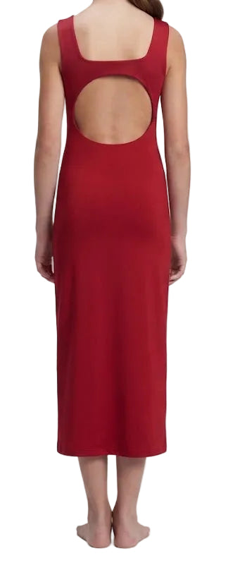 Red Dress with Open Back - Handmade