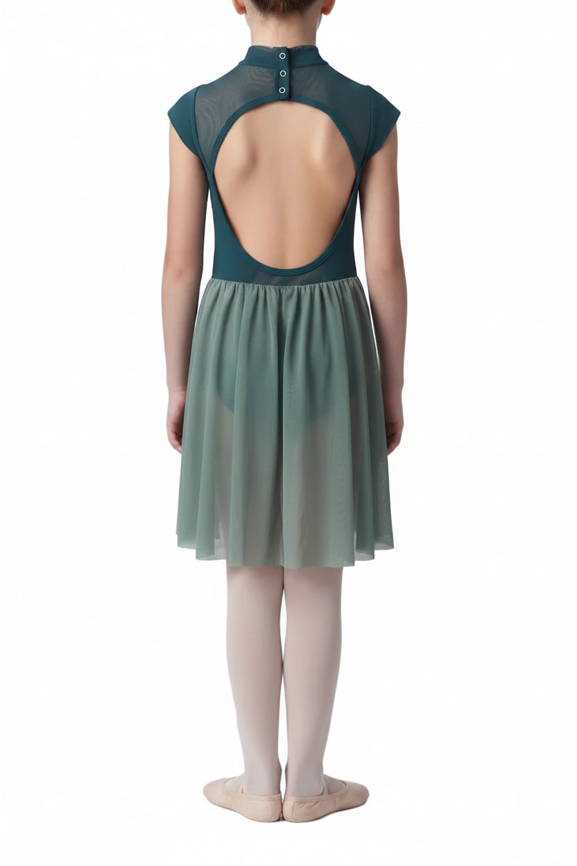 Two Tone Green Dress - Handmade