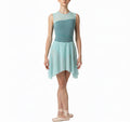 Teal Asymmetrical Skirt Dress - Handmade