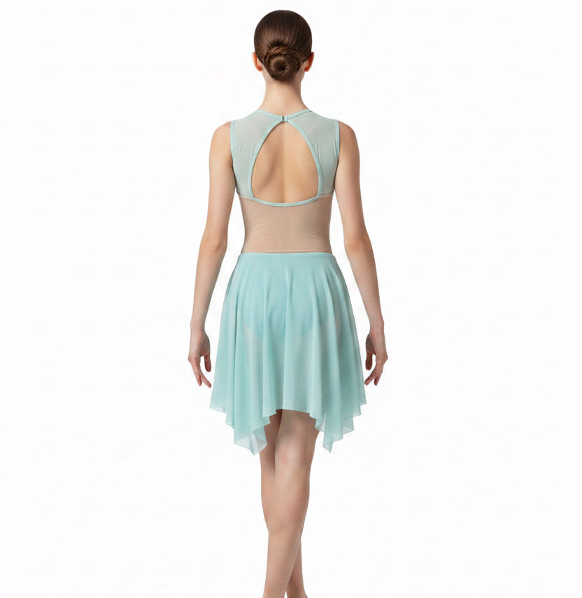 Teal Asymmetrical Skirt Dress - Handmade