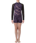 Purple Unitard with Ripped Detailing