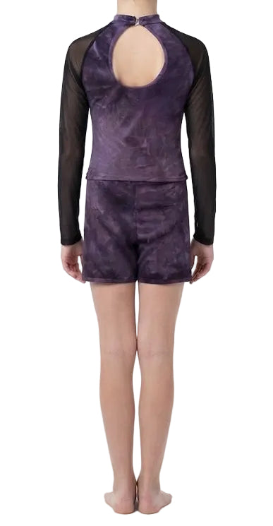 Purple Unitard with Ripped Detailing