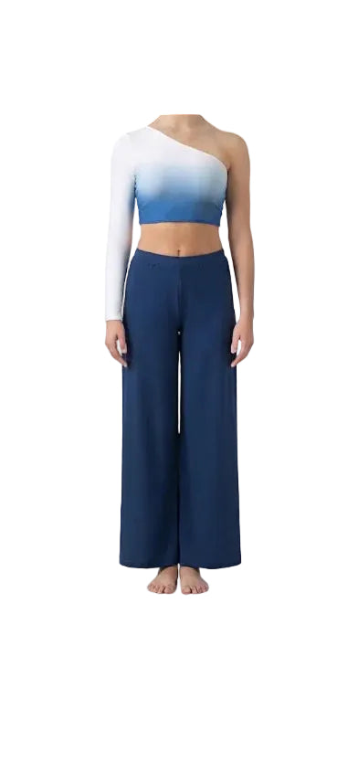 Two Piece Blue and White Pant Set - Handmade