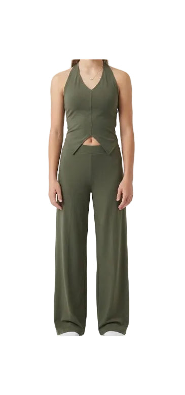 Green Halter Top and Wide Leg Pants - Handmade