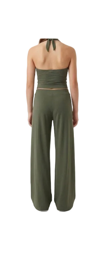 Green Halter Top and Wide Leg Pants - Handmade