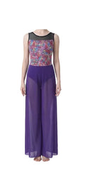 Multi-Coloured Top and Purple Mesh Bottoms - CamelDance