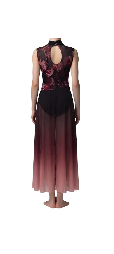 Burgundy Floral Dress - Weissman