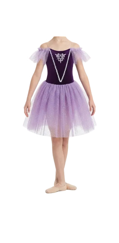 Purple and Gold Ballet Dress - Victoria Dancewear