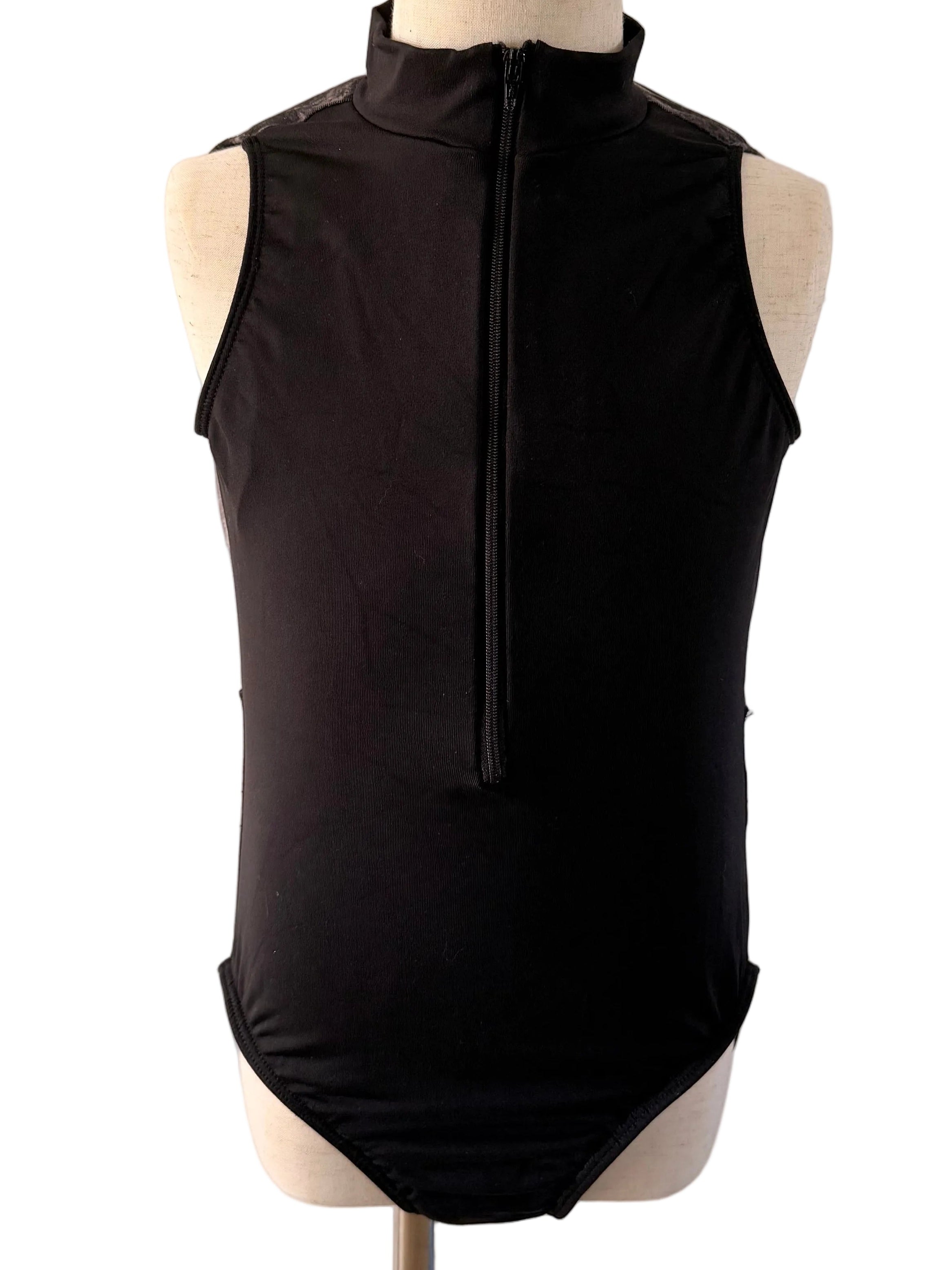 Front Zip Leotard  with mesh back- MotionWear