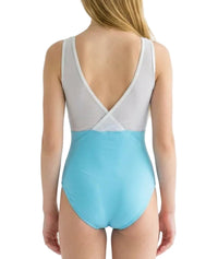 Sleeveless Teal and Mesh Leotard