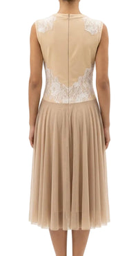 Wide Tank Beige and Lace Dress