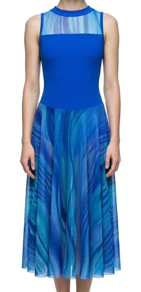 Blue Sleeveless Dress - CamelDance