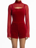 Red Long Sleeve Unitard