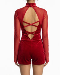 Red Long Sleeve Unitard