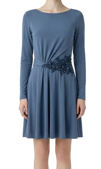 Blue Long Sleeve Dress