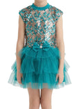 Teal and Gold Jazz dress