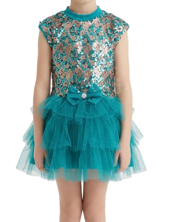 Teal and Gold Jazz dress