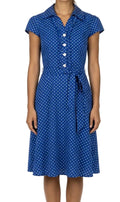 Blue and White Polka Dot Dress