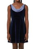 Dark Blue Velvet Dress