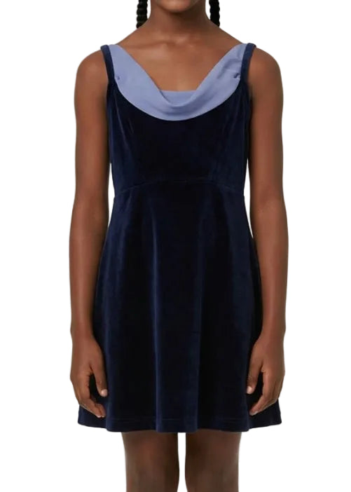 Dark Blue Velvet Dress