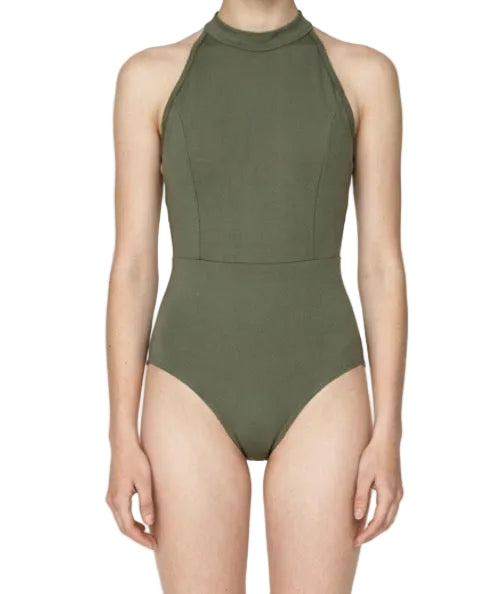 Ainslie Green Leotard with Floral Back