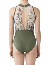 Ainslie Green Leotard with Floral Back