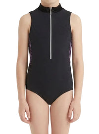 Black Leotard with Floral Mesh Back