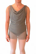 Grey Unitard with Mesh Overlay