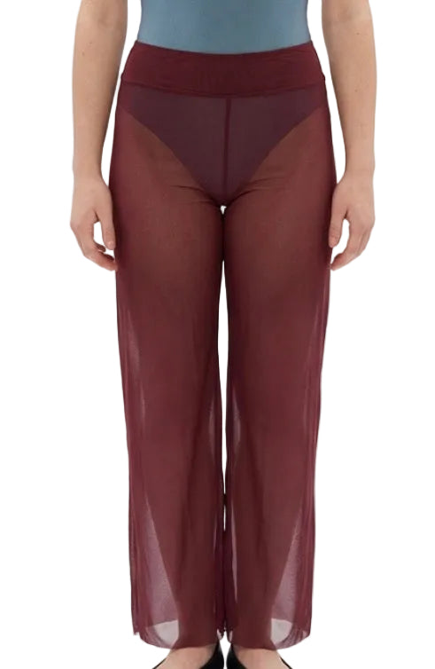 Burgundy Mesh Pants