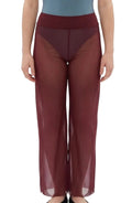 Burgundy Mesh Pants