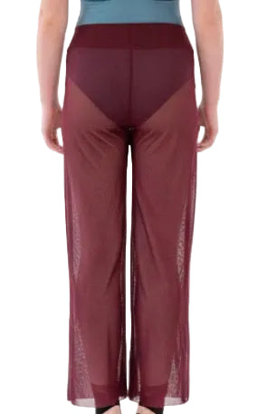 Burgundy Mesh Pants