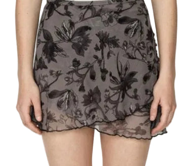 Black and Grey Floral Skirt