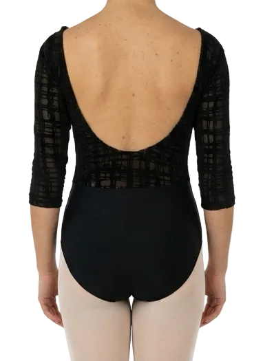 Black 3/4 Sleeve Leotard