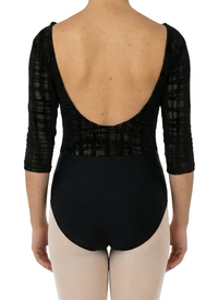 Black 3/4 Sleeve Leotard
