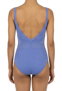 Purple Leotard with Rhinestones